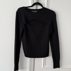 INTERMIX Black Ribbed Sweater
